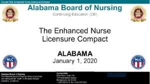 Alabama nursing license card example