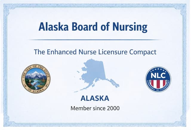 Alaska nursing license card example