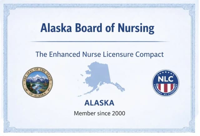 Alaska nursing license card example