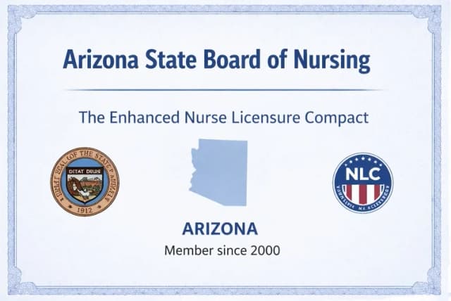 Arizona nursing license card example