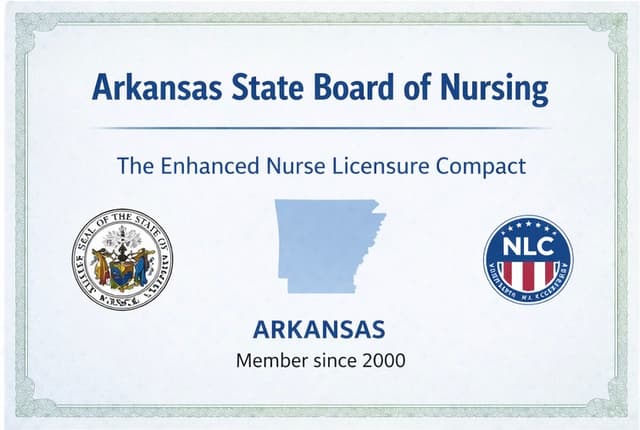 Arkansas nursing license card example