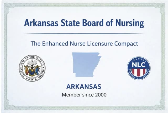 Arkansas nursing license card example