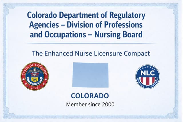 Colorado nursing license card example