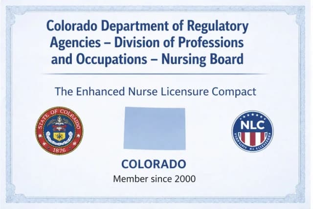 Colorado nursing license card example