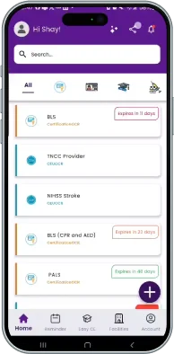 CerTracker dashboard screenshot